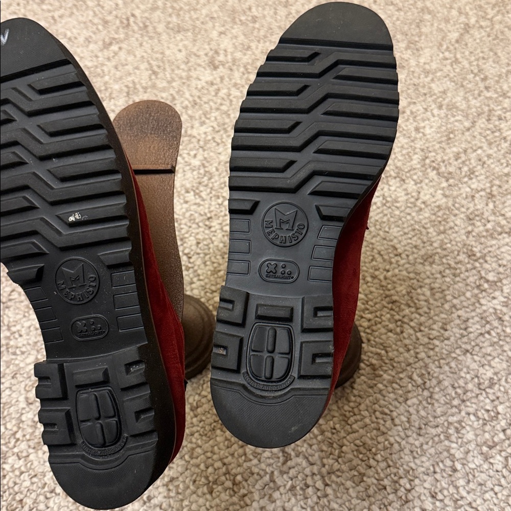 Mephisto Wine Red Suede Driving Loafers - Picture 4 of 6